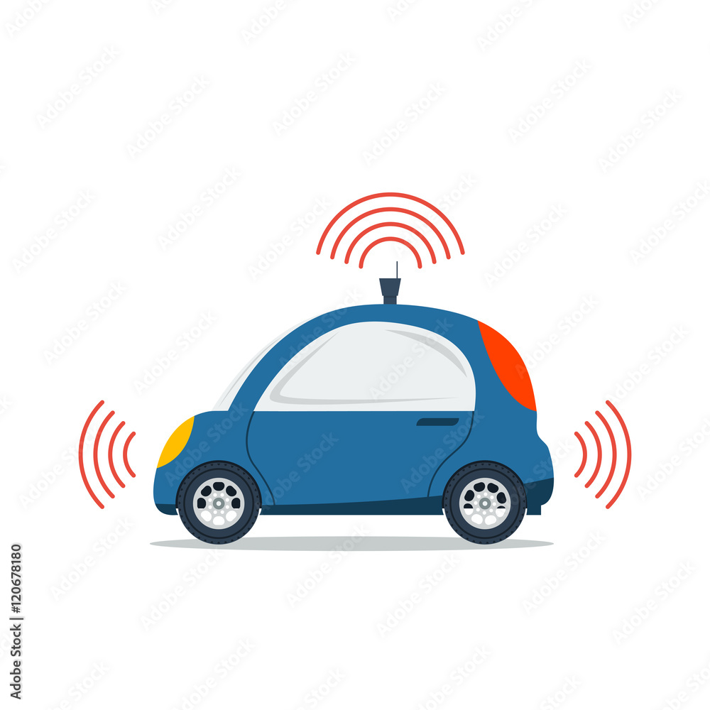 Self driving car isolated vector Self driving car isolated vector