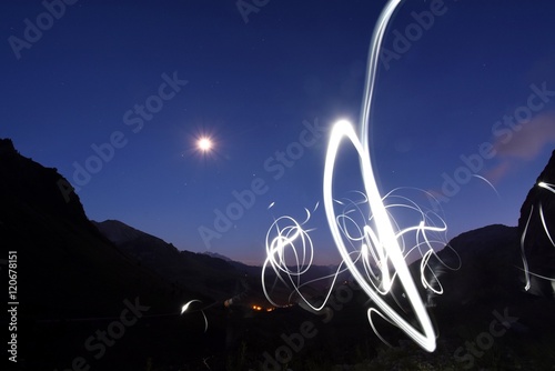 Light painting dans la nature