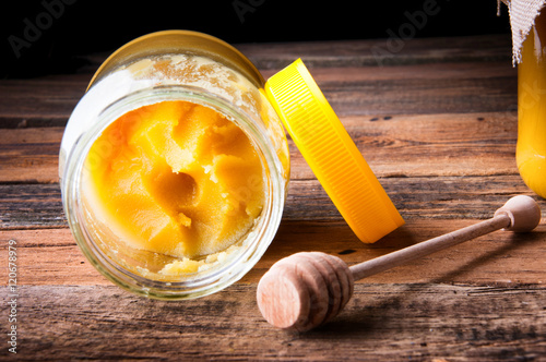 Inside of honey jar
