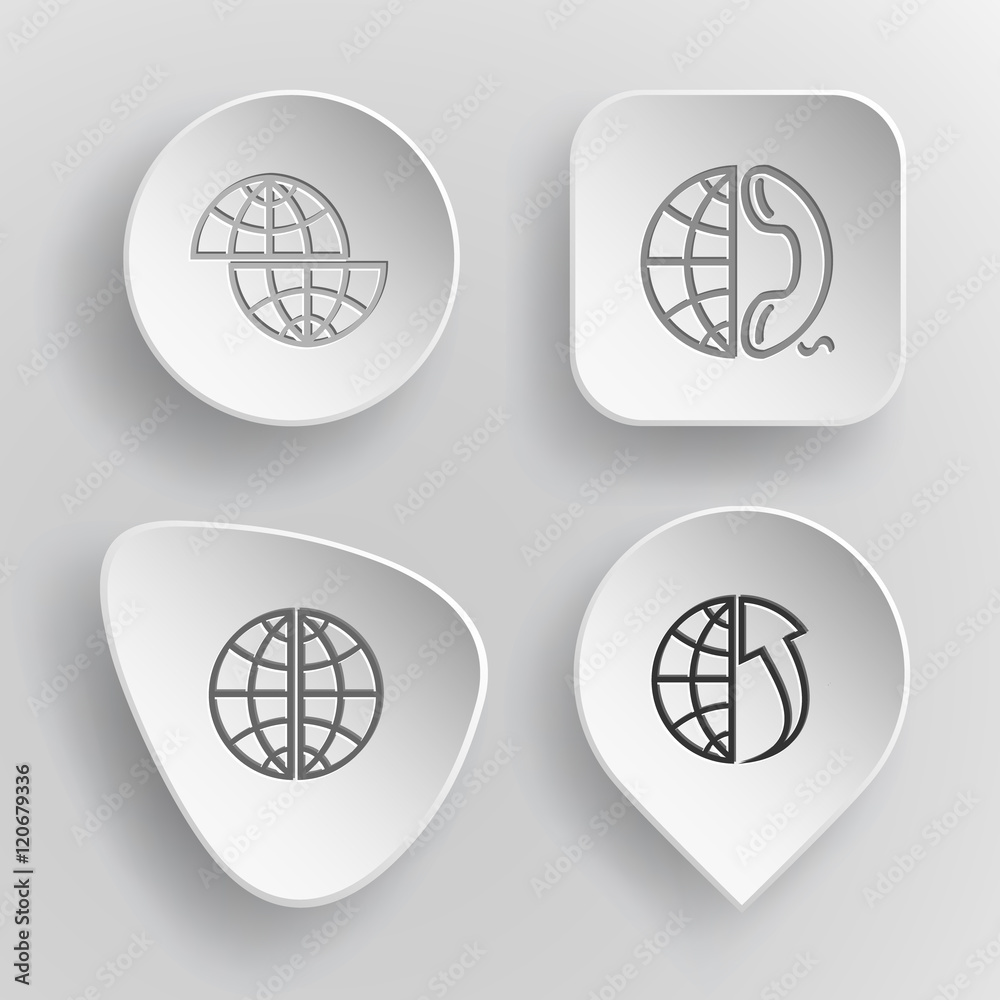 4 images: shift globe, globe and phone, globe, globe and array u 4 images: shift globe, globe and phone, globe, globe and array u
