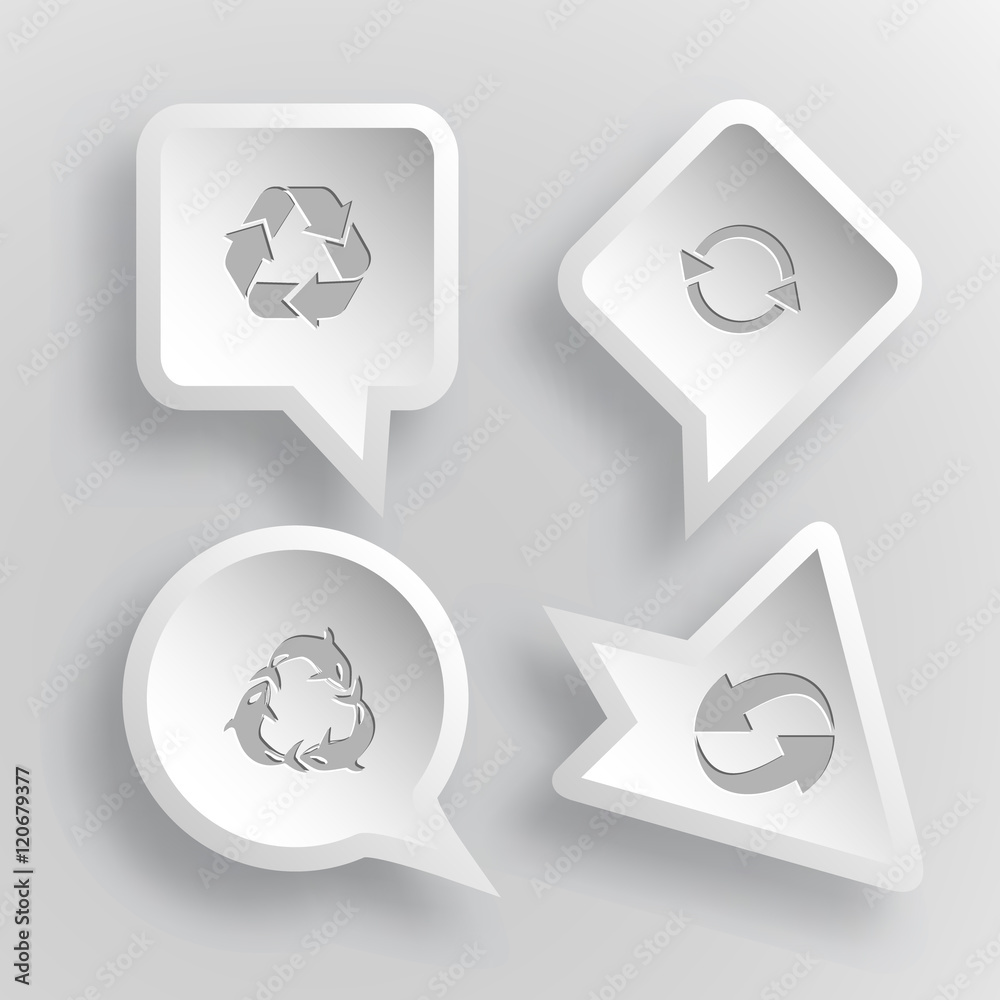 4 images: recycle symbol, killer whale as recycling symbol. Recy 4 images: recycle symbol, killer whale as recycling symbol. Recy
