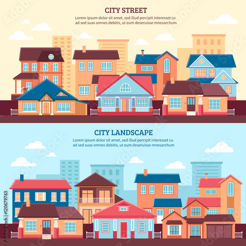 City Landscape Flat Banners