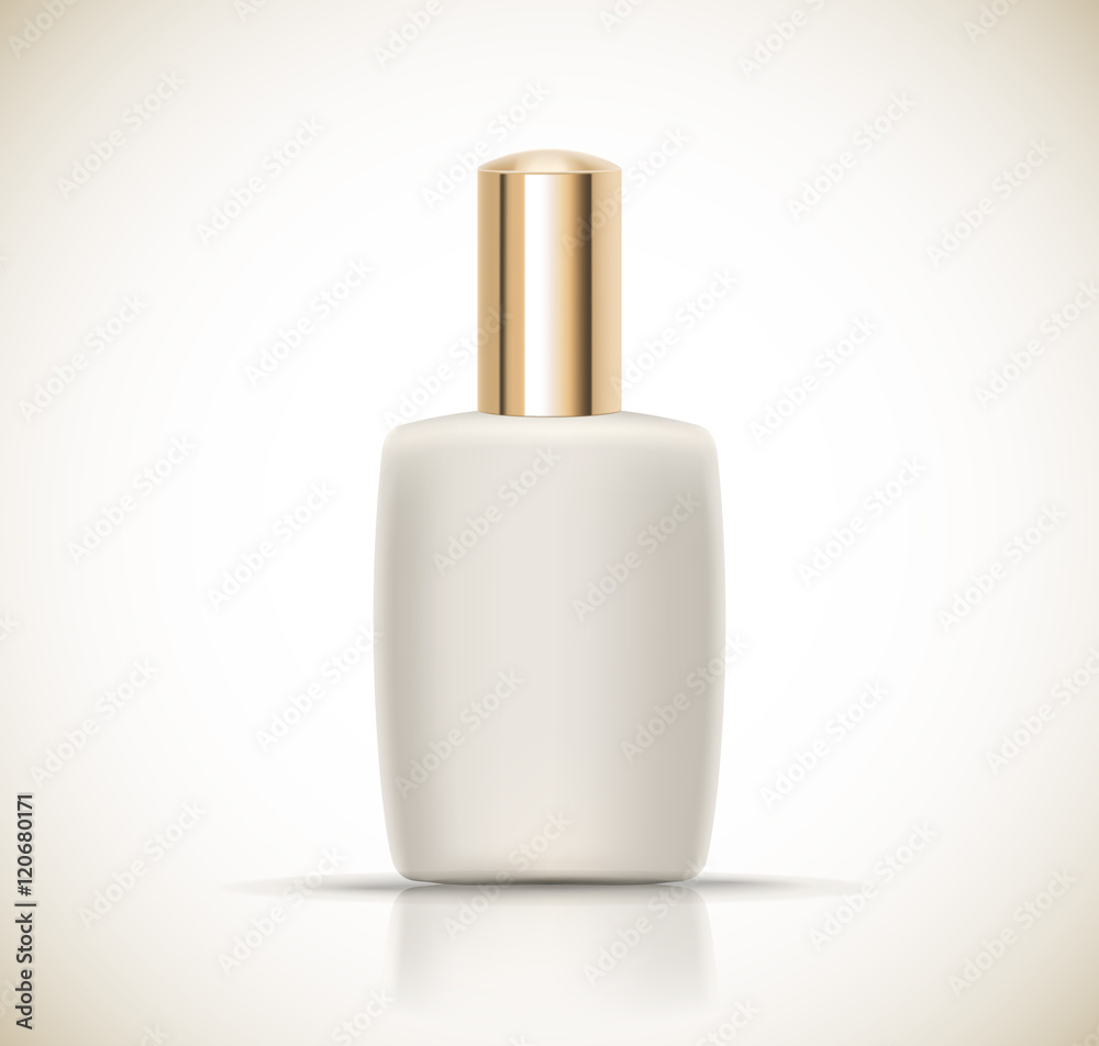 Luxury cosmetic packaging with gold cap and blank space for your design isolated vector illustration Luxury cosmetic packaging with gold cap and blank space for your design isolated vector illustration