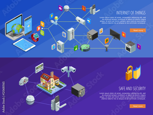 Internet Of Things 2 Isometric Banners 
