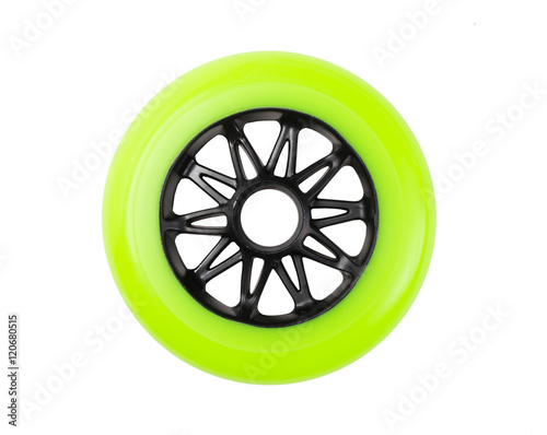 Green wheel for a roller skate photo