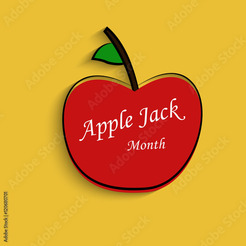 Fotografie Illustration of Apples filled in a basket for Applejack Month