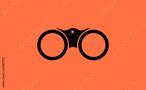 Vector binocular icon on flat background