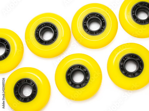 Yellow roller wheels photo