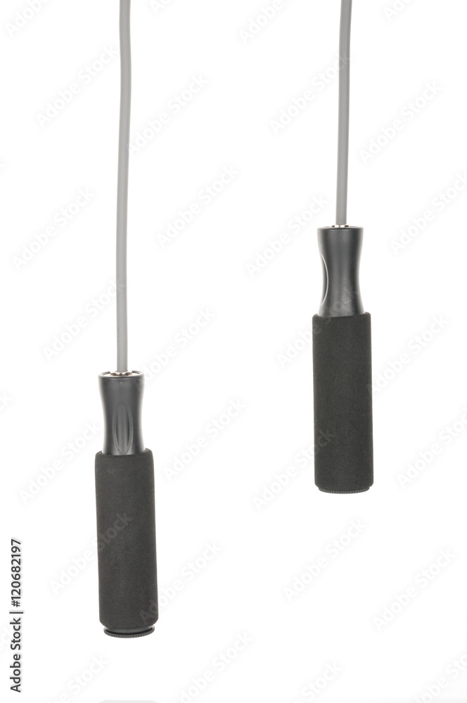 Skipping rope closeup on white background Skipping rope closeup on white background