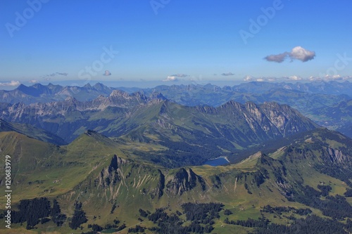 Lake Arnensee and mountain ranges photo