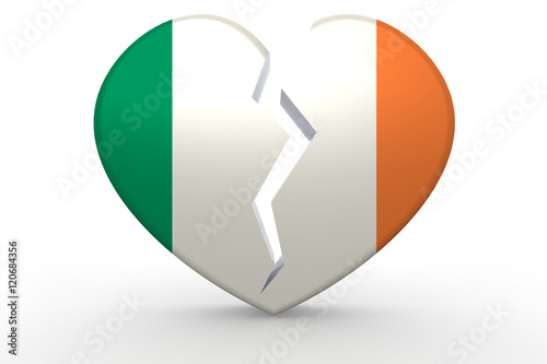 Free Download Broken white heart shape with Ireland flag - GFXLoad