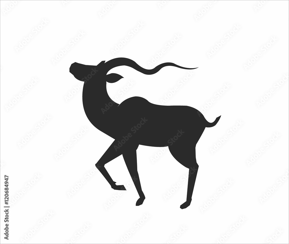 Fantasy deer, clean and minimalistic silhouette vector logotype