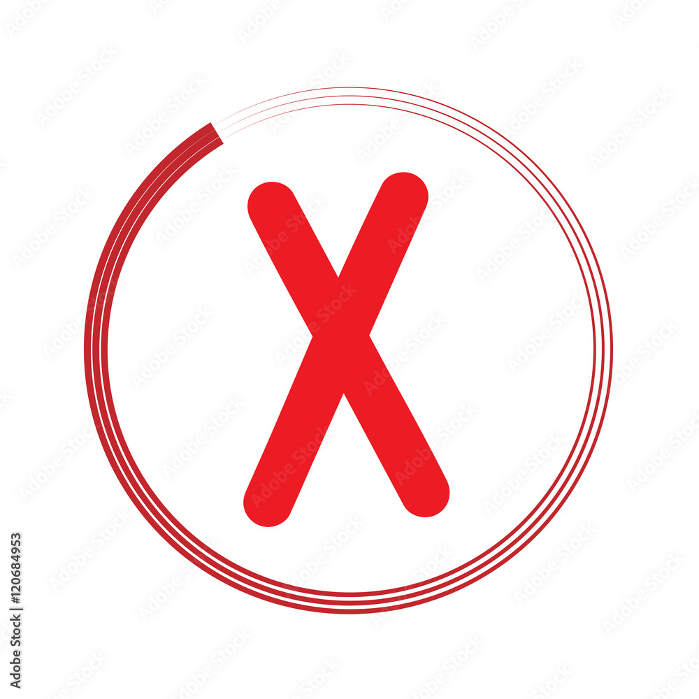 Obraz premium Cross red sign in red circle