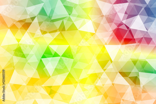 abstract low poly green, yellow, red background. vector illustration.