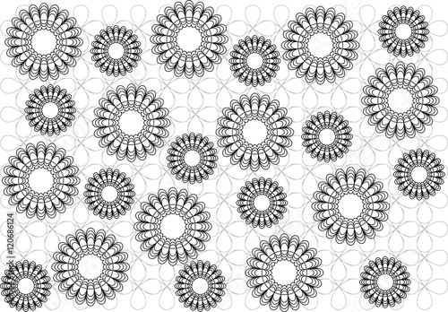 The black and white floral pattern