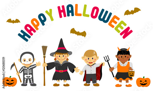 Halloween costume kids [vector]