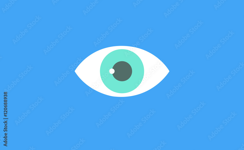 Vector eyes symbol icon on flat background