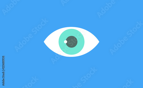 Vector eyes symbol icon on flat background
