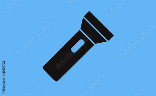 Vector flashlight icon on flat background