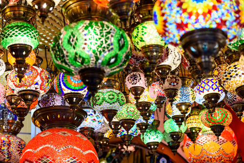 Beautiful Colored Arabian Lamps In Oriental Grand Bazaar Of Istanbul © radub85