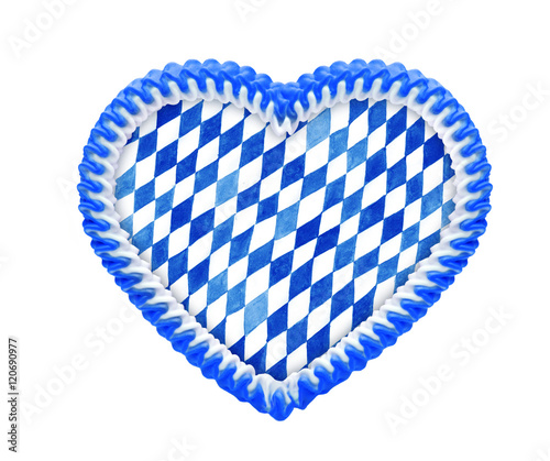 Weiß/Blaues Lebkuchenherz