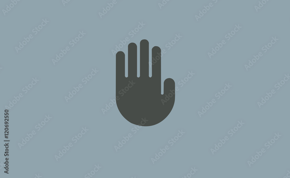 Obraz premium Vector hand symbol icon on flat background