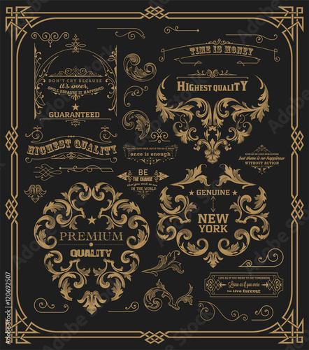 Pack of design elements: page decoration, Premium Quality and Sa