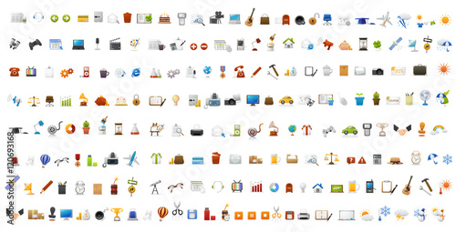 Computer icons and buttons color