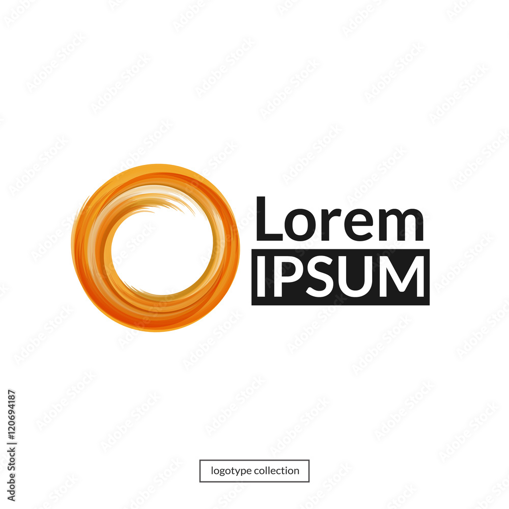 Abstract round element for design. Orange circle logo template.