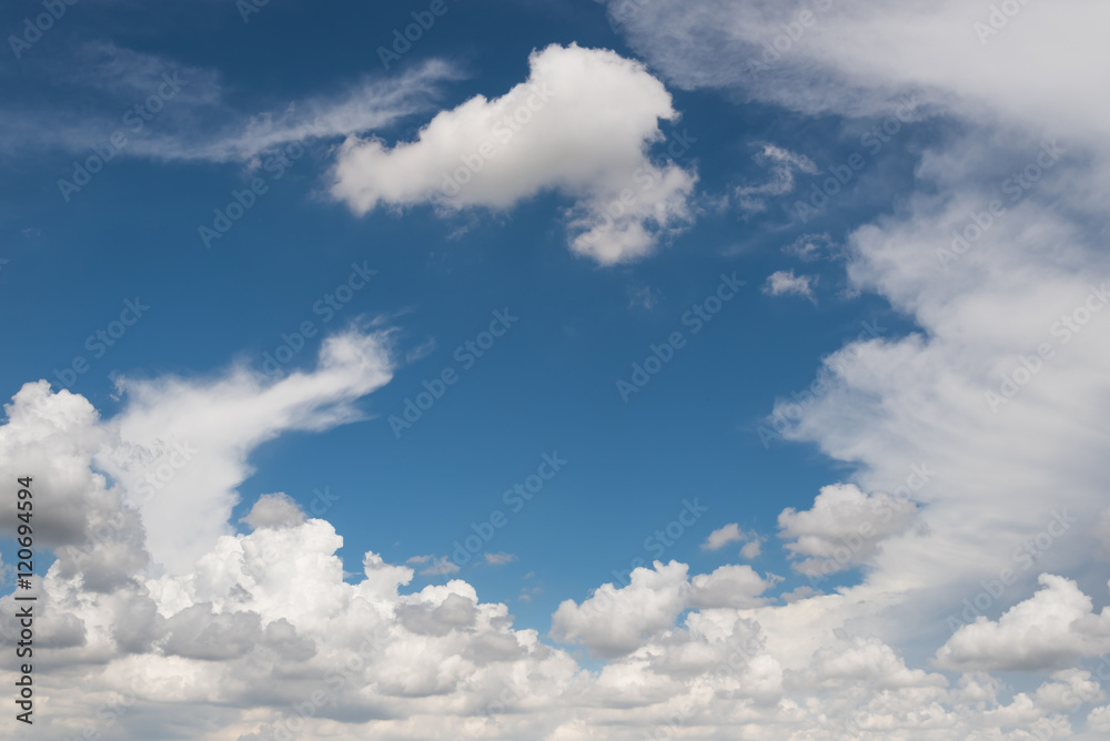 Obraz premium Clouds and blue sky background.