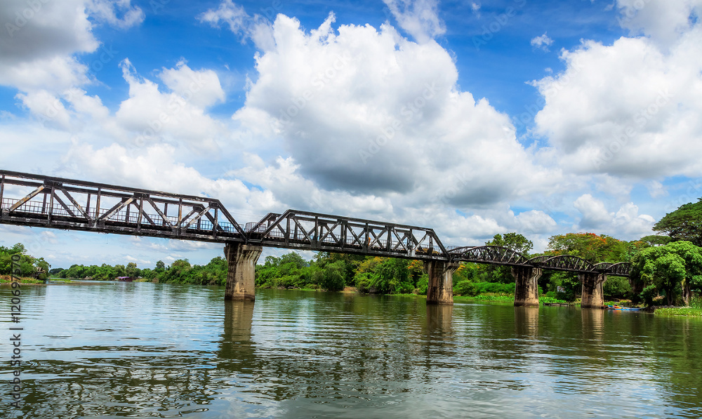Bridge River Kwai, Kanchanaburi, Thailand. It is a monument to the Battle of World War II