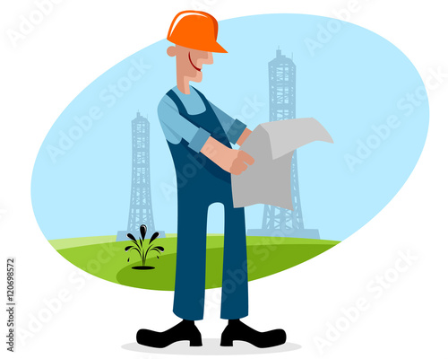 Oilman with plan