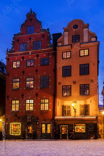 Photography Stockholm winter night. Sweden