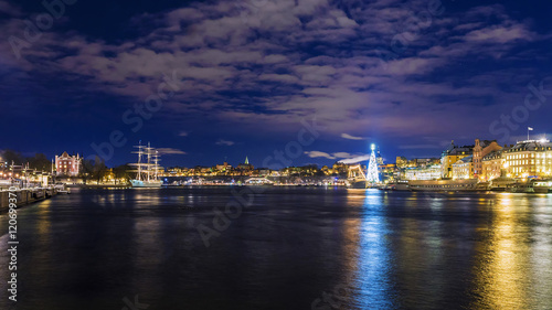 Night panorama of Stockholm, Sweden © dimbar76