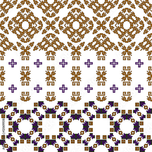 abstract pattern with emroidery ornament. sample for embroidery. vector illustration. photo