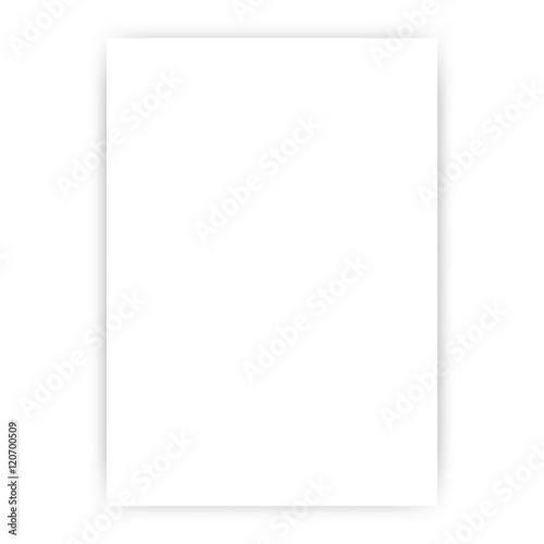 Blank A4 White Paper Template with Shadow