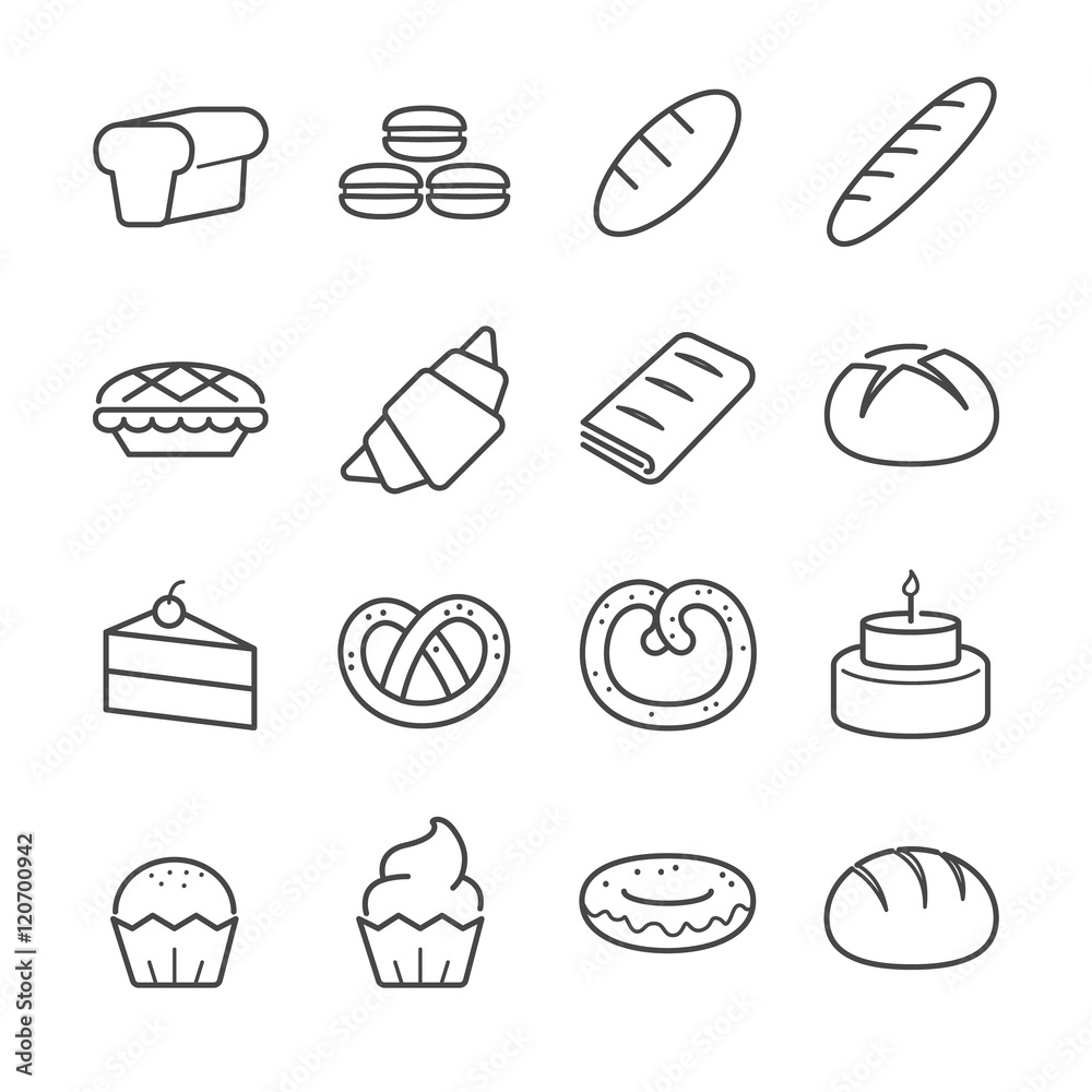 Bakery icons Bakery icons