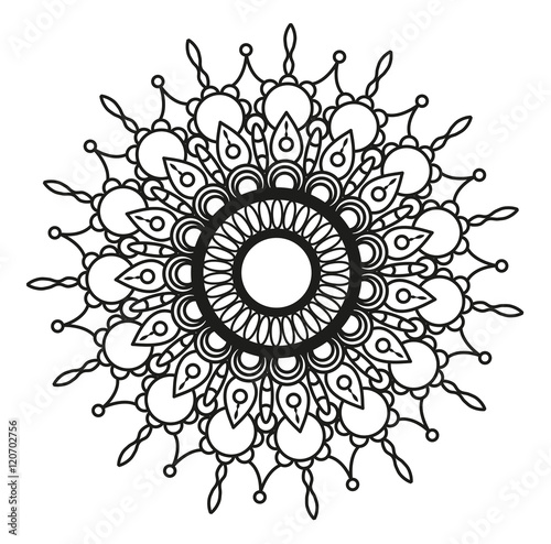 Black and white mandala vector for coloring book, mandala in bianco e nero vettoriale da colorare