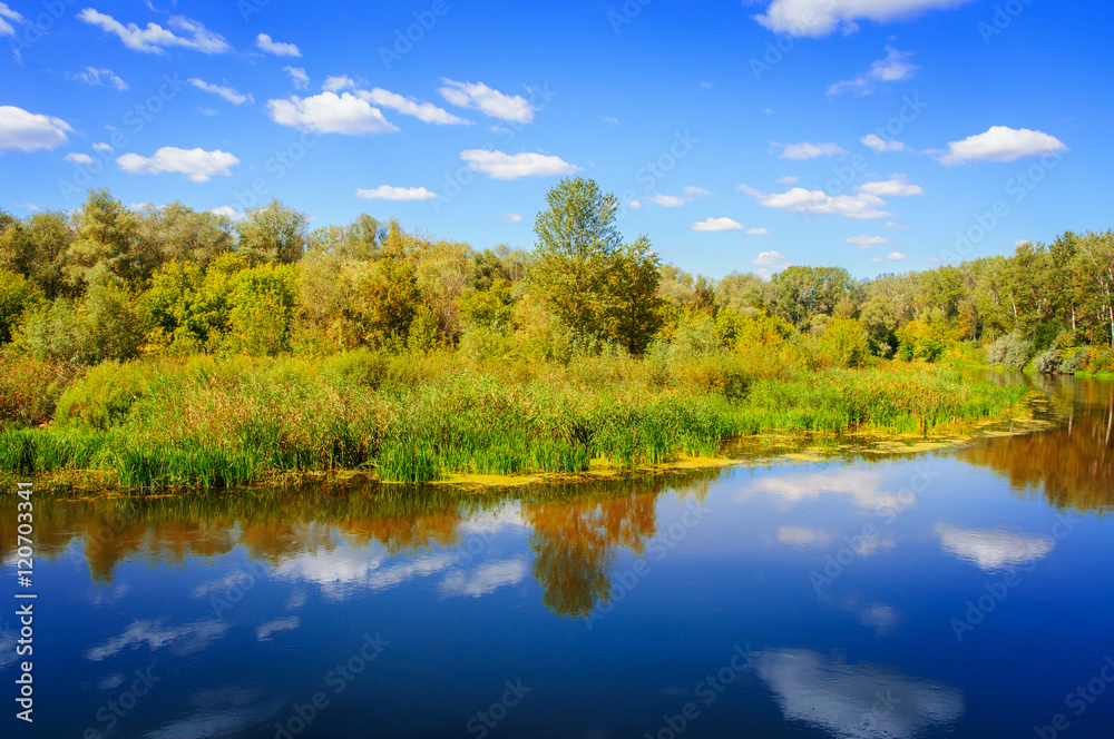 Countryside landscape with river