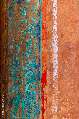 China, Beijing, Forbidden City, Palace of Heavenly Purity, fading Wall decoration