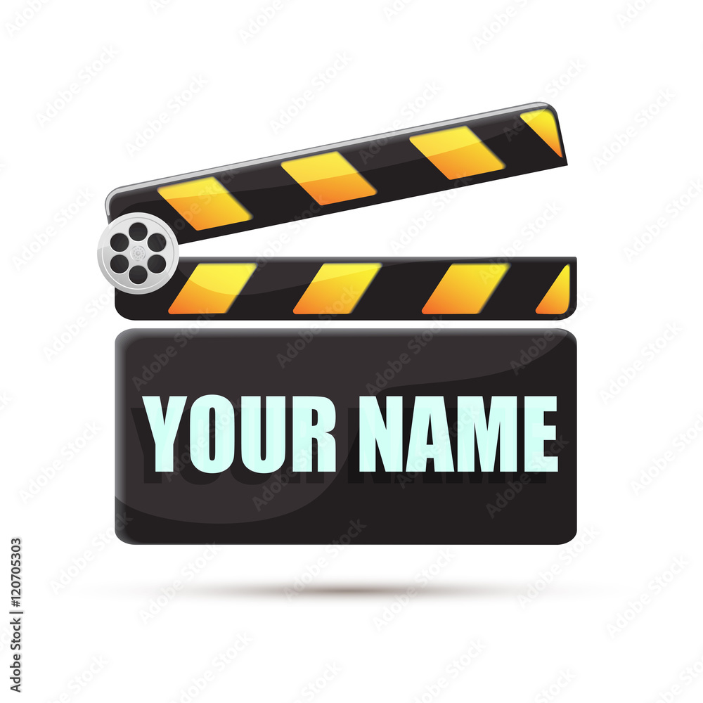 Naklejka premium Clapperboard. Stop frame. Vector illustration