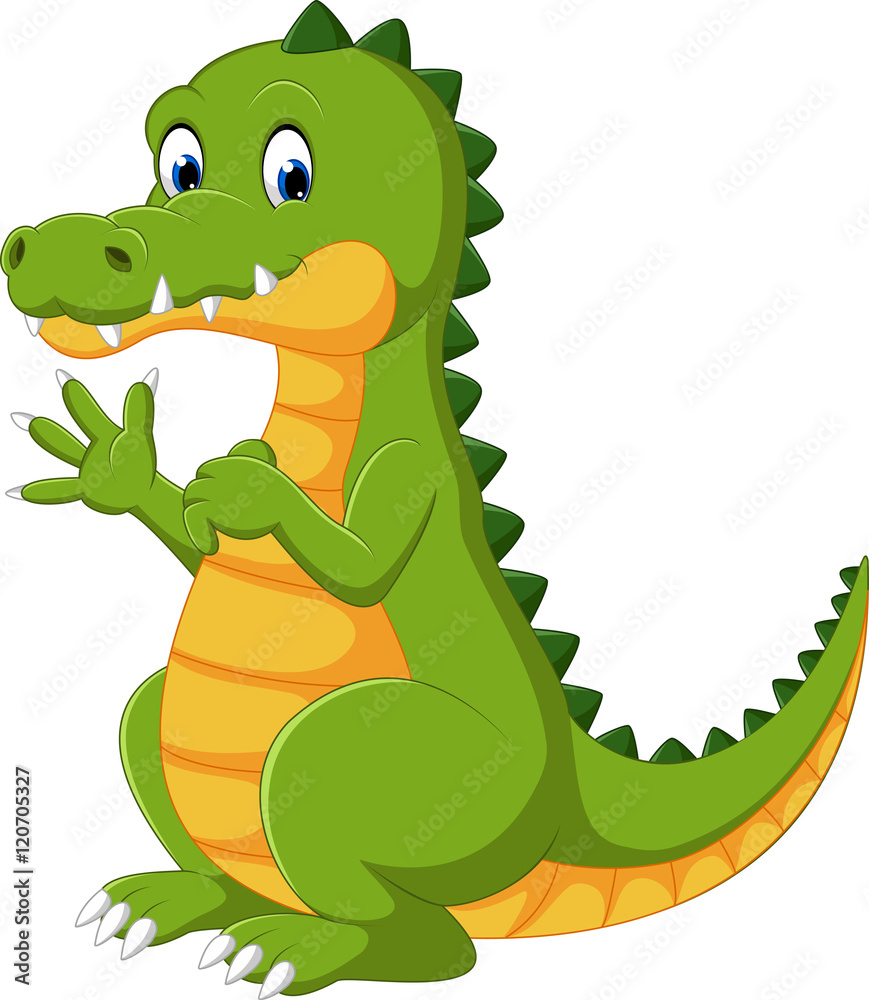 Fototapeta premium Happy fun cute crocodile cartoon 