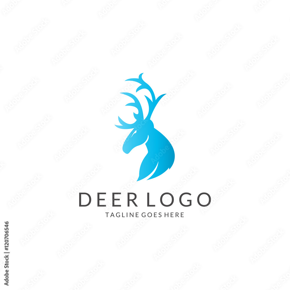 Fototapeta premium Deer logo. Easy to edit, change size, color and text.
