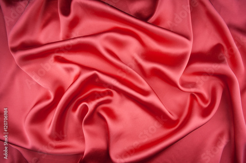 red satin or silk fabric as background