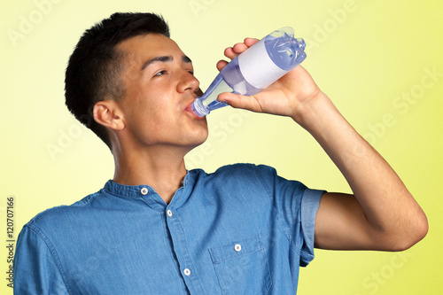 Young man with a water bottle