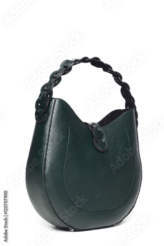 Leather female handbag isolated on white © fotofabrika