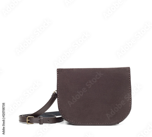 Leather female handbag isolated on white