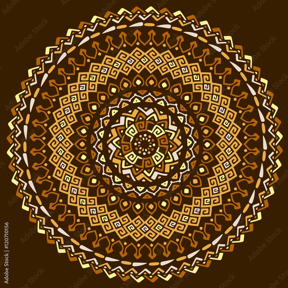 Obraz premium Vector mandala background withOriental, Indian, Arabic, African motifs.