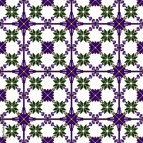 ethnic pattern in the form of a mosaic pixel. scheme for embroidery. boho style