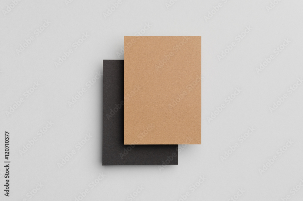 Black & Kraft A6 Flyer / Postcard / Invitation Mock-Up Black & Kraft A6 Flyer / Postcard / Invitation Mock-Up